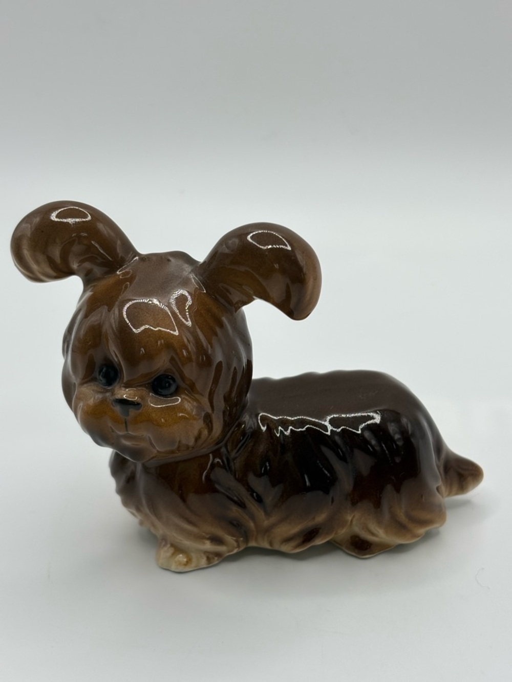 VTG Gift Craft Brown Lhasa Apso Shitzu ? Dog 3”Figurine Japan Ceramic 3- GE428